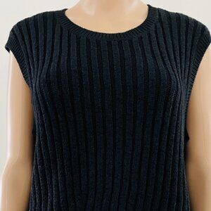Eileen Fisher Rib-Knit Sleeveless Sweater Women's Sz L Organic Linen & Cotton